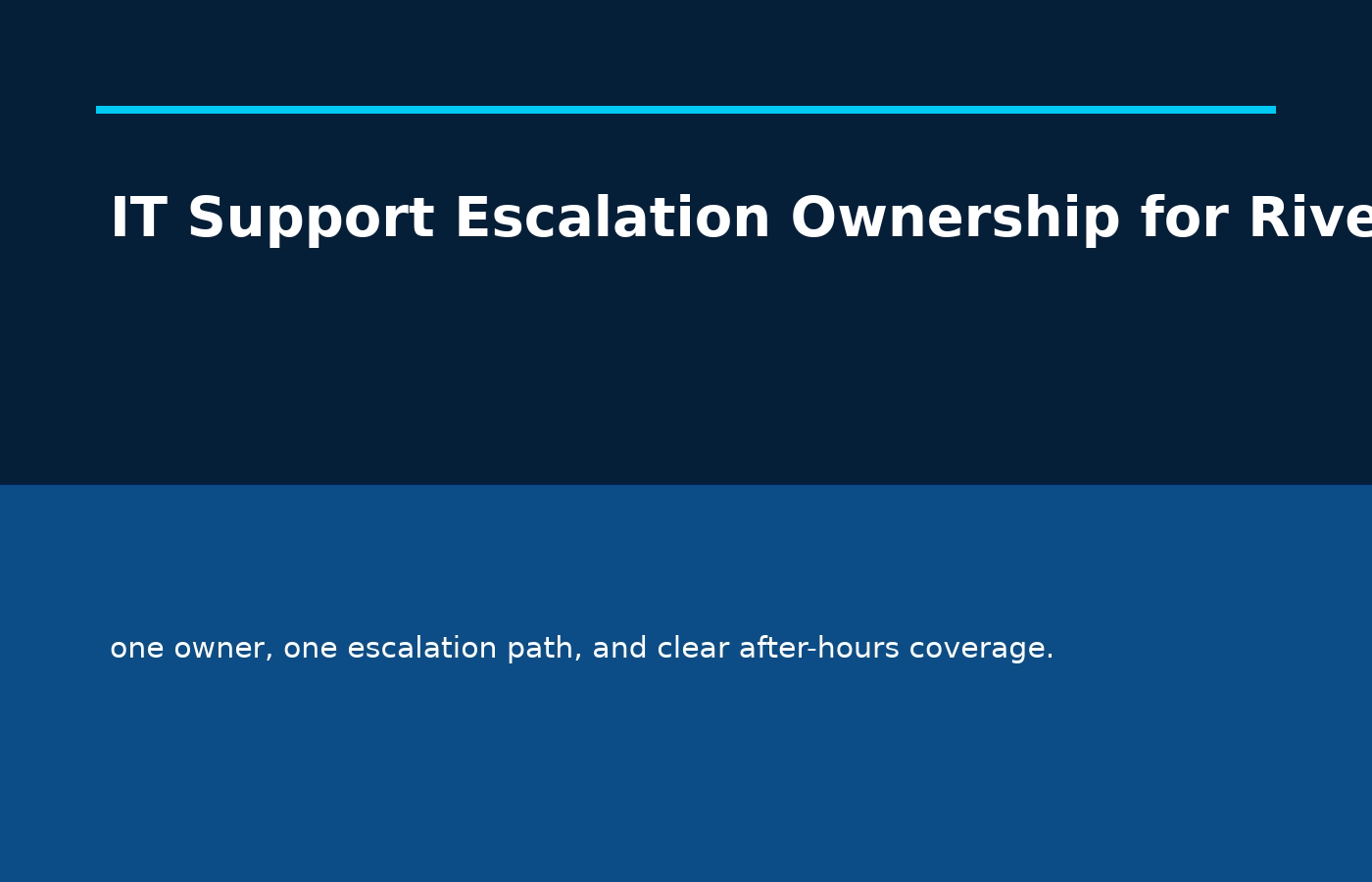 Branded Riverside IT support escalation planning illustration