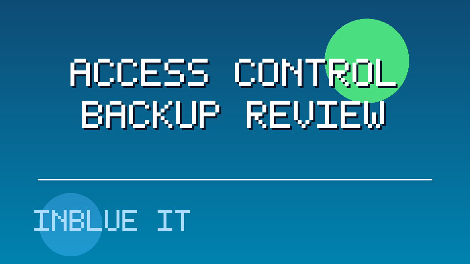 Branded Microsoft 365 security controls and backup review graphic