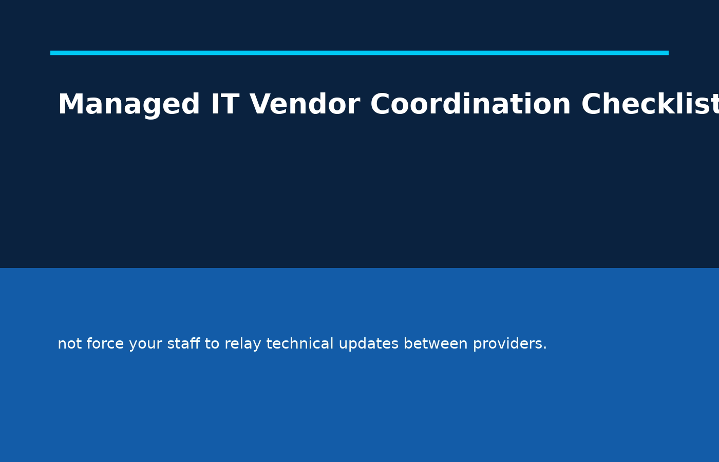 Riverside managed IT vendor coordination illustration